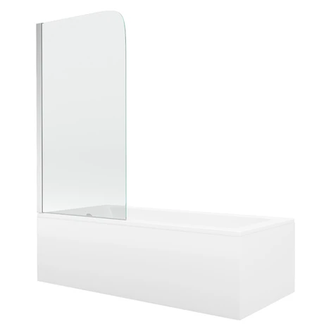 MEXEN/S - Cubik obdĺžniková vaňa 170 x 70 cm s panelom + vaňová zástena 80, transparent, chróm 5