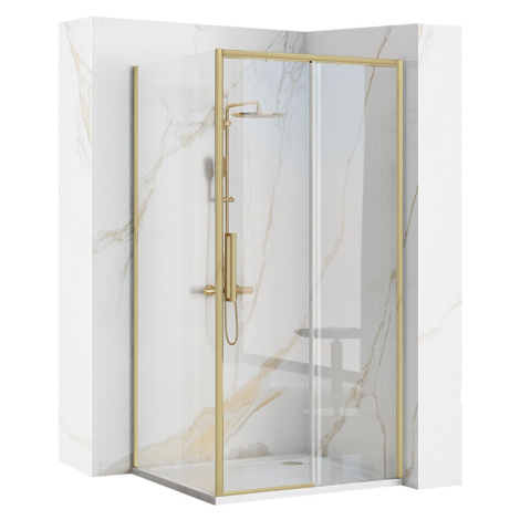 REA - Sprchová kabína Rapid Slide Gold Brush Dvere: 110 x Sprchová zástena: 100 KPL-K5648