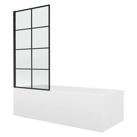 MEXEN/S - Vega obdĺžniková vaňa 180 x 80 cm s panelom + vaňová zástena 80, čierna vzor 550118080