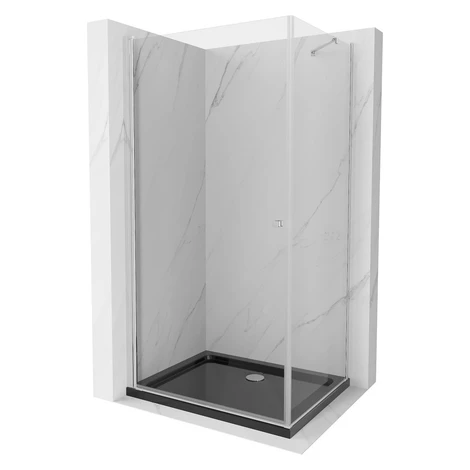 MEXEN/S - Pretória sprchovací kút 70x80, transparent, chróm + sprchová vanička vrátane sifónu 85