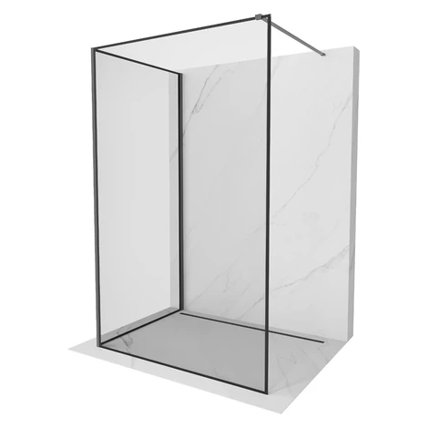 MEXEN/S - Kyoto Sprchová zástena WALK-IN 110 x 90, čierny vzor, grafit metal 800-110-212-95-70-0