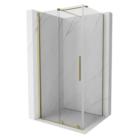 MEXEN/S - Velár sprchovací kút 140 x 90, transparent, zlatá 871-140-090-01-50