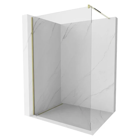 MEXEN/S - Kioto Sprchová zástena WALK-IN 115 x 200, transparent 8 mm, zlatá 800-115-101-50-00