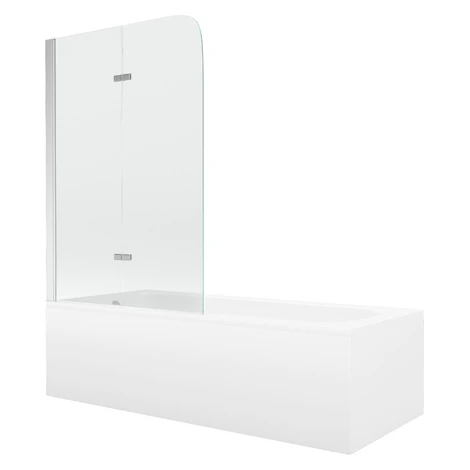 MEXEN/S - Vega obdĺžniková vaňa 170 x 70 cm s panelom + vaňová zástena 80, transparent, chróm 55