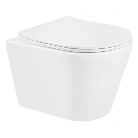 MEXEN/S - Rico Závesná WC misa Rimless vrátane sedátka s slow-slim, Duroplast, biela 30720300