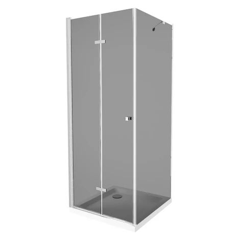 MEXEN/S - Lima sprchovací kút 90x90, grafit, chróm + biela vanička so sifónom 856-090-090-01-40-