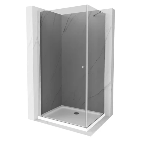 MEXEN/S - Pretória sprchovací kút 70x80, grafit, chróm + sprchová vanička vrátane sifónu 852-070