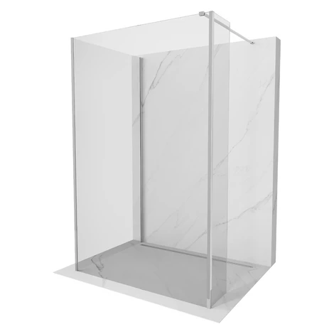 MEXEN/S - Kioto Sprchová zástena WALK-IN 125 x 100 x 40, transparent, chróm 800-125-100-221-01-0