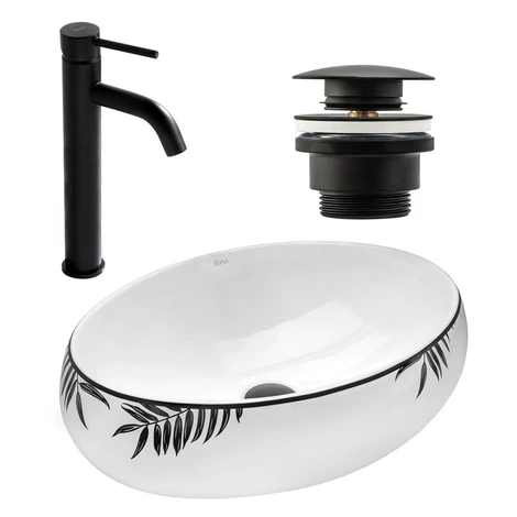 REA/S - SET umývadlo na dosku + batéria + klik klak KPL-09997