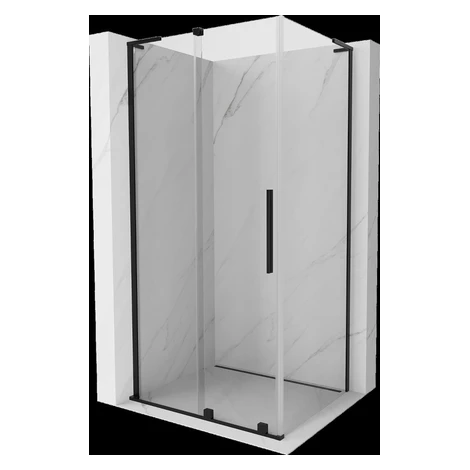 MEXEN/S - Velar L sprchovací kút, posuvné dvere 120 x 75, transparent, čierna 871-120-075-03-70