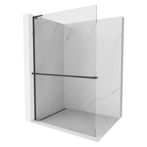 MEXEN/S - Kioto+ L Sprchová zástena WALK-IN s poličkou a držiakom uterákov 70 x 200, transparent
