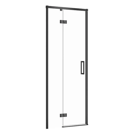 CERSANIT - Sprchové dvere LARGA ČIERNE 80X195, ľavé, číre sklo S932-127