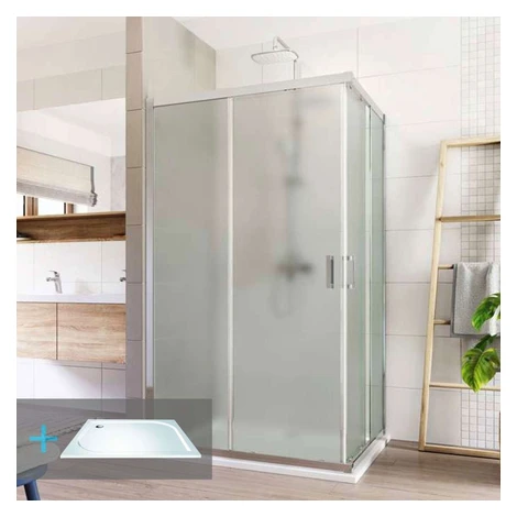 Mereo Sprchovací set: LIMA, obdĺžnik, 100x80 cm, chróm  ALU, sklo Point, vanička liatá mramor CK