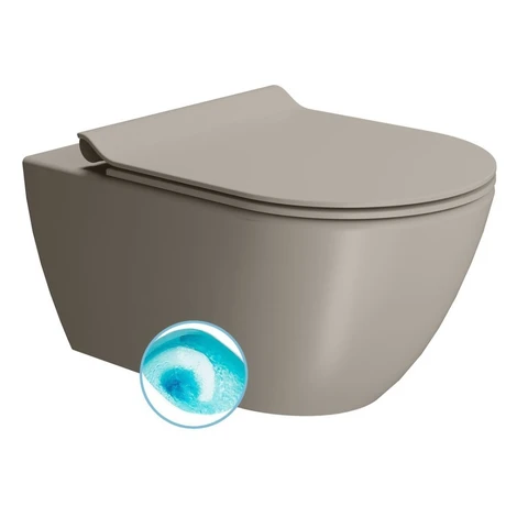 GSI - PURA závesná WC misa, Swirlflush, 36x55cm, tortora dual-mat 881505