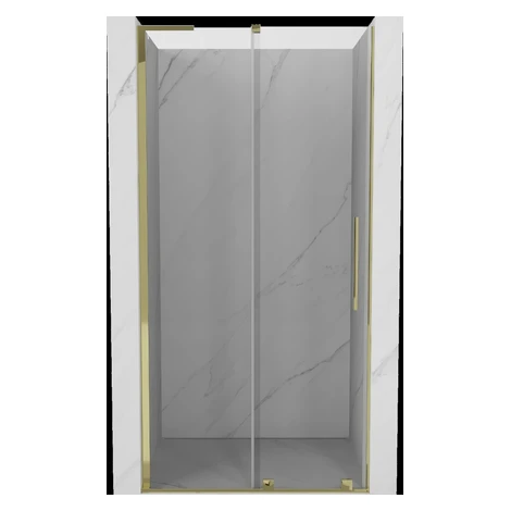 MEXEN/S - Velar L posuvné sprchové dvere 120, transparent, zlatá 871-120-003-01-50
