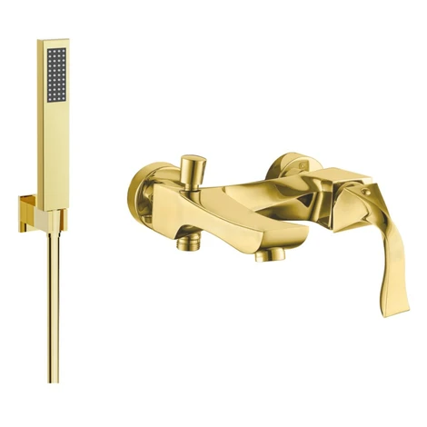 MEXEN/S - Estrella R02 vaňová batéria so sprchou set, zlato 7233R02-50
