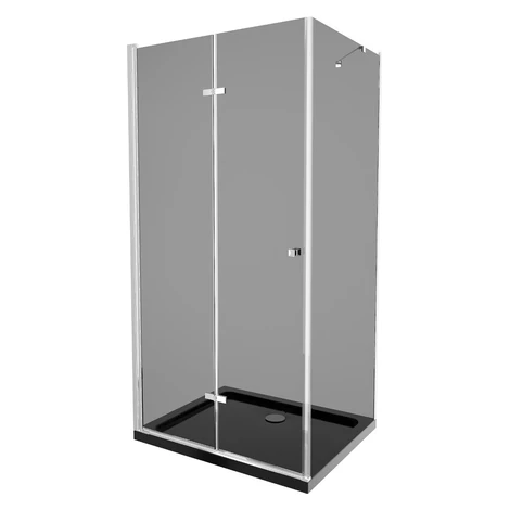 MEXEN/S - Lima sprchovací kút 90x120, grafit, chróm + čierna vanička so sifónom 856-090-120-01-4
