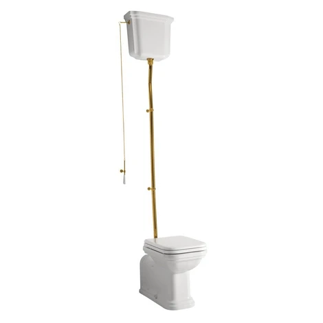 KERASAN - WALDORF WC misa s nádržkou, spodný/zadný odpad, biela-bronz WCSET20-WALDORF