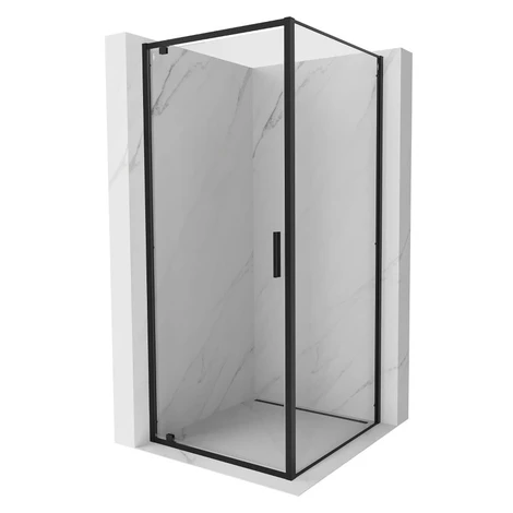 MEXEN/S - Exo sprchovací kút dvere krídlové 75 x 75, transparent, čierna 8181-075-075-70-00