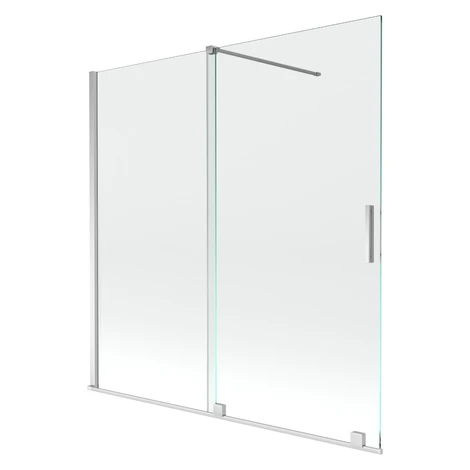 MEXEN/S - Velar Dvojkrídlová posuvná vaňová zástena 160 x 150, transparent, chróm 896-160-000-01