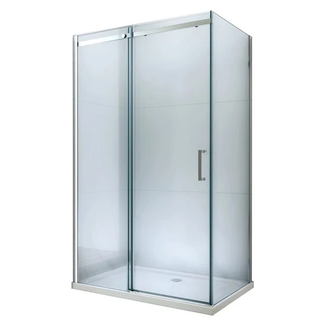 MEXEN/S - Omega sprchovací kút posuvný 110x80, sklo transparent, chrom + vanička 825-110-080-01-