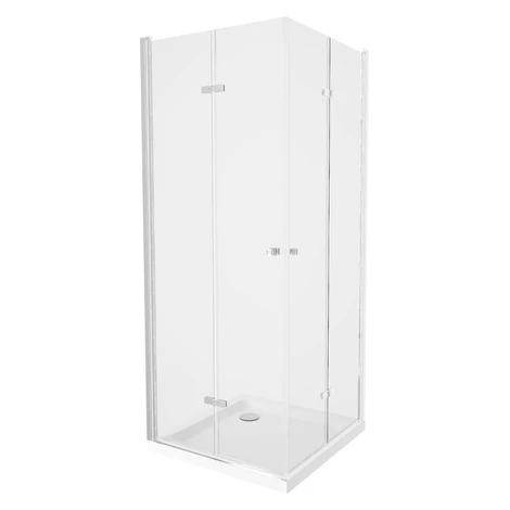 MEXEN/S - Lima Duo sprchovací kút 70x70, transparent, chróm + vanička so sifónom 856-070-070-01-