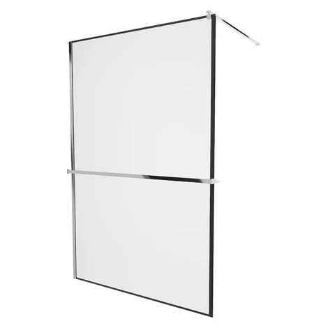 MEXEN/S - KIOTO Sprchová zástena WALK-IN s poličkou a držiakom uterákov 110 x 200, transparent/č