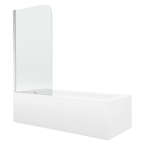 MEXEN/S - Vega obdĺžniková vaňa 180 x 80 cm s panelom + vaňová zástena 80, transparent, chróm 55