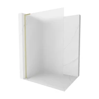 MEXEN/S - Kioto L Sprchová zástena WALK-IN 100 x 200, dekor, zlatá kartáčovaná 800-100-103-55-30