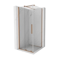 MEXEN/S - Velár sprchovací kút 100 x 100, transparent, kartáčovaná meď 871-100-100-01-65