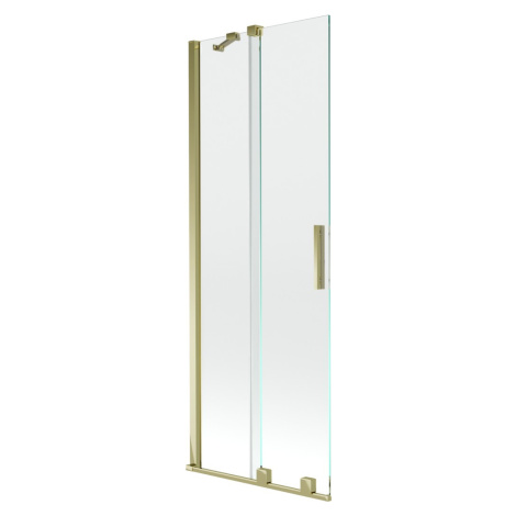 MEXEN/S - Velar Dvojkrídlová posuvná vaňová zástena 70 x 150, transparent, zlatá 896-070-000-01-