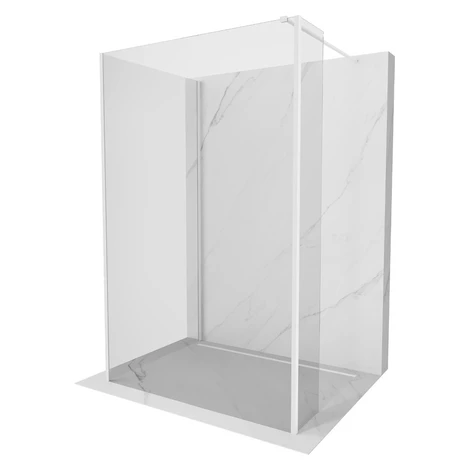 MEXEN/S - Kioto Sprchová zástena WALK-IN 100 x 70 x 30, transparent, biela 800-100-070-221-20-00