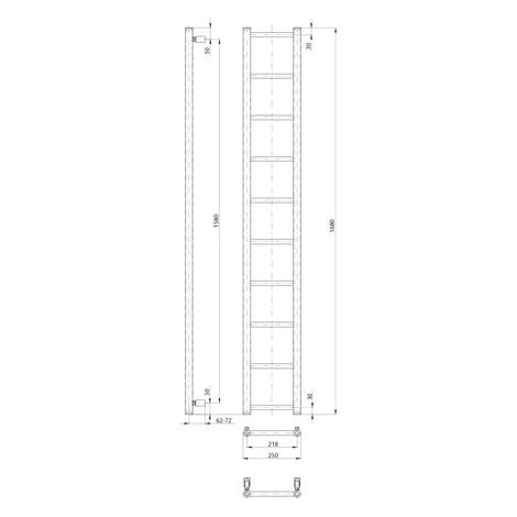SAPHO - DINA vykurovacie teleso 250x1680, biela IR377TW