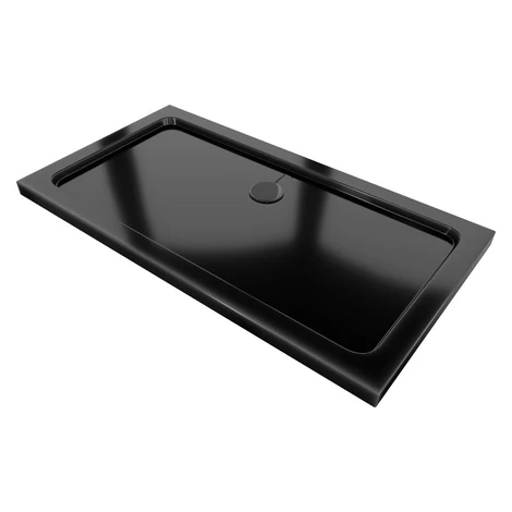 MEXEN/S - Flat sprchová vanička obdĺžniková slim 120 x 70, čierna + čierny sifón 40707012B