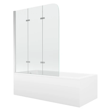 MEXEN/S - Cubik obdĺžniková vaňa 160 x 70 cm s panelom + vaňová zástena 120, transparent, chróm 