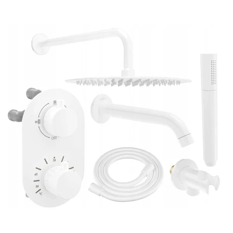MEXEN/S - Kai DR70 podomietkový vaňový SET s výtokovou hubicou + slim sprcha 25, biela 77602DR70