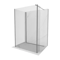 MEXEN/S - Kyoto Sprchová zástena WALK-IN 100 x 80 x 30, transparent, grafit metal 800-100-080-22