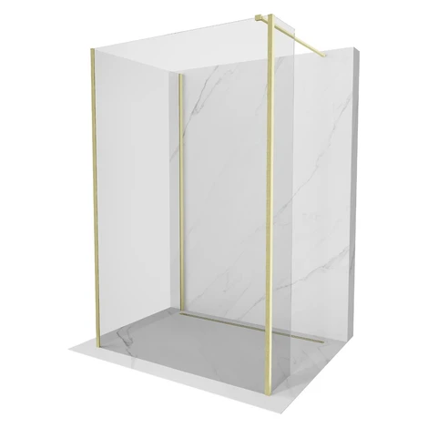 MEXEN/S - Kyoto Sprchová zástena WALK-IN 115 x 100 x 30, transparent, zlatá kartáčovaná 800-115-