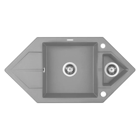 DEANTE DEANTE - Hexon metalický šedý granitový drez, 1,5-miska s odkvapkávačom - Space-Saver ZQP