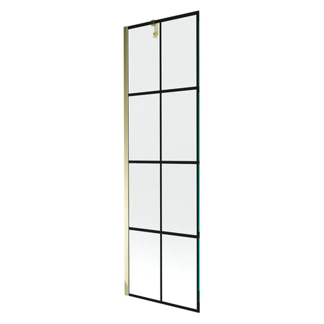 MEXEN/S - Next vaňová zástena FIX 60 x 150, čierna dekor, zlatá 895-060-000-00-77-50