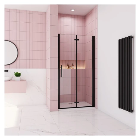 H K - Sprchové dvere MELODY BLACK B8 120 zalamovacie 119-121 x 195 cm SE- MELODYBLACKB8120SET